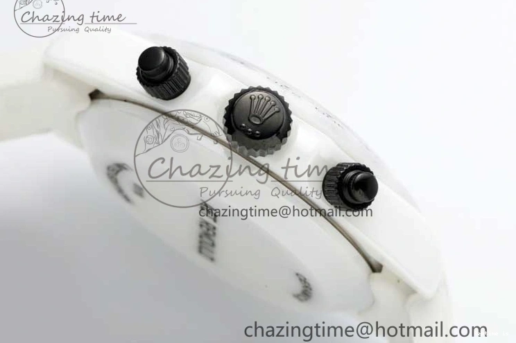 1223 FashionForward Daytona White Ceramic 5GF Best Edition White Black Dial on White Rubber Strap A 2329